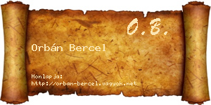 Orbán Bercel névjegykártya